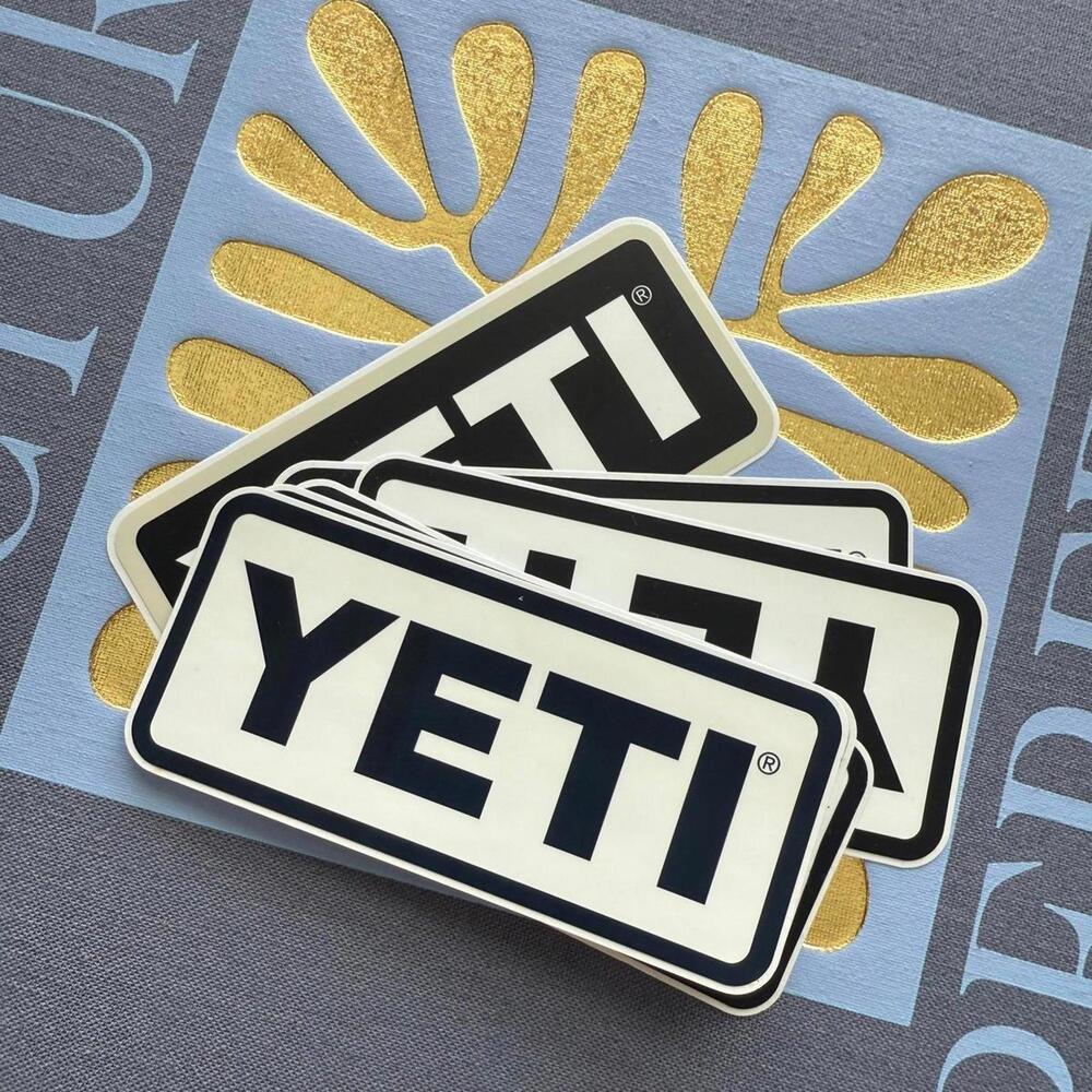 YETI Logo Sticker Pack 6 Count Vinyl Decals Black White